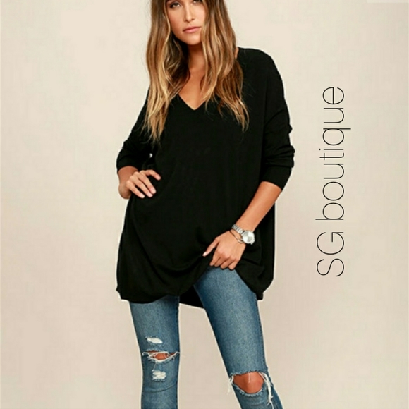 🆕⭐ "Hamptons"  black oversized sweater - Picture 2 of 6